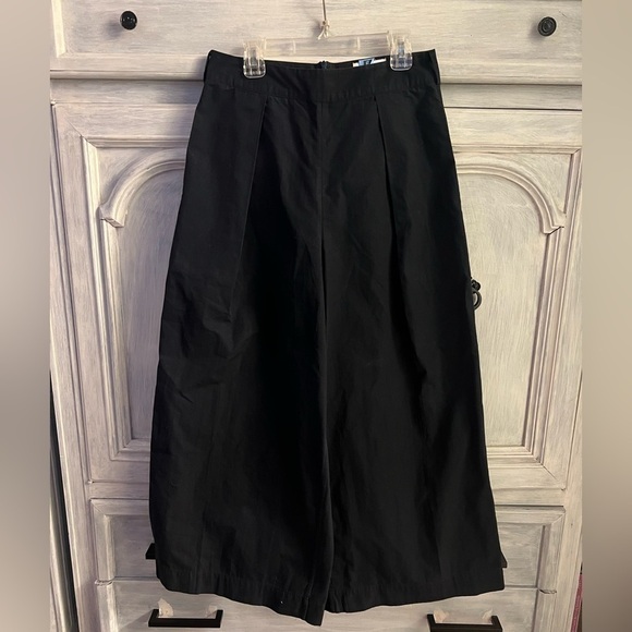 Fabiana Pigna‎ Black Wide Leg Pleated Cropped Trousers - Picture 2 of 7